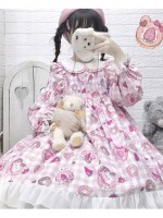 Line Ball Cat - Strawberry Bear One-piece Line Ball Cat - Strawberry Bear One-piece