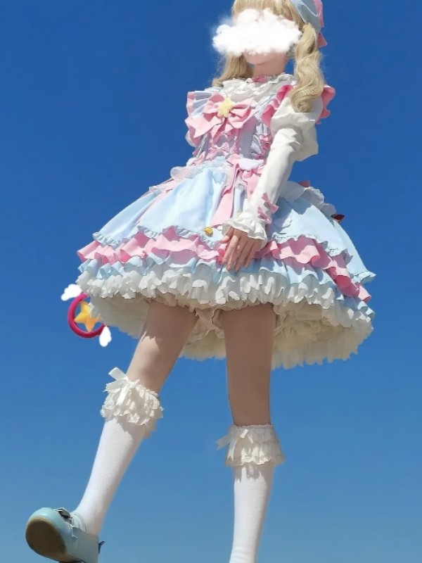 [Little Star Wing] ~ Sweet Lolita jumperskirt~summer~blue
