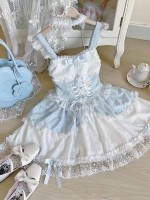 Lolita Ballet Style JSK Sling Three Piece Set blue Lolita Ballet Style JSK Sling Three Piece Set blue