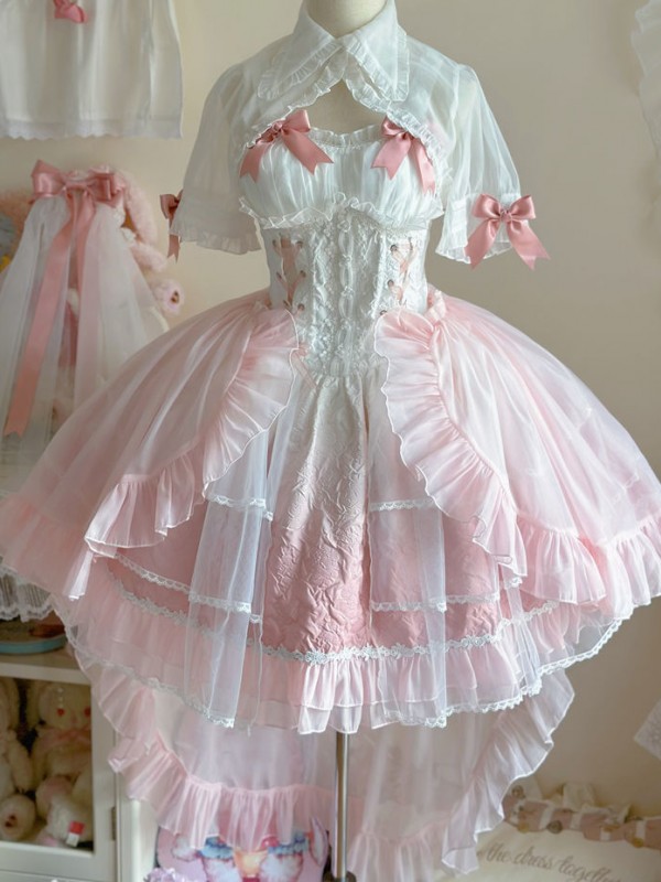 Pink Sweet Lolita Dress Fairy JSK Suspender Skirt Pink Sweet Lolita Dress Fairy JSK Suspender Skirt