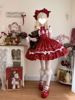 Sweet Cute Red Lolita Dress JSK Suspender Dress Sweet Cute Red Lolita Dress JSK Suspender Dress