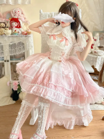 Pink Sweet Lolita Dress Fairy JSK Suspender Skirt Pink Sweet Lolita Dress Fairy JSK Suspender Skirt