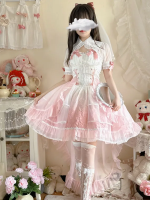 Pink Sweet Lolita Dress Fairy JSK Suspender Skirt Pink Sweet Lolita Dress Fairy JSK Suspender Skirt