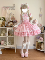 Sweet Cute Pink Lolita Dress JSK Suspender Dress Sweet Cute Pink Lolita Dress JSK Suspender Dress