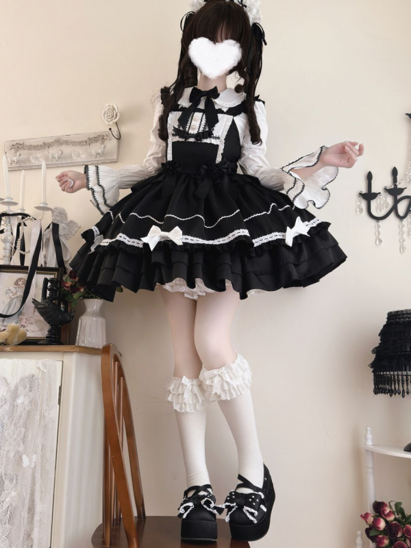 Sweet Cute Black Lolita Dress JSK Suspender Dress Sweet Cute Black Lolita Dress JSK Suspender Dress