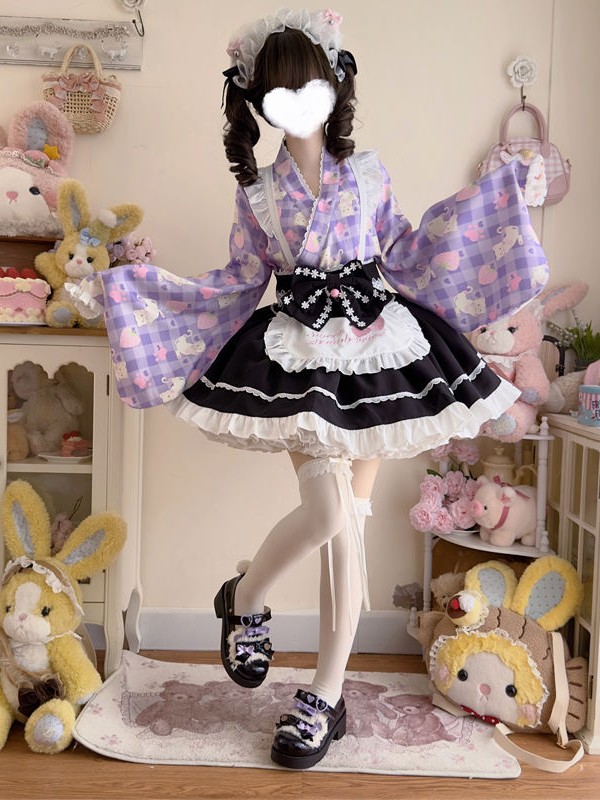 Purple Lolita Dress Japanese Maid Improved Dress Purple Lolita Dress Japanese Maid Improved Dress