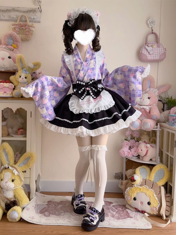 Purple Lolita Dress Japanese Maid Improved Dress Purple Lolita Dress Japanese Maid Improved Dress