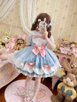 Blue Sweet Lolita Dress JSK Suspender Bud Dress Blue Sweet Lolita Dress JSK Suspender Bud Dress