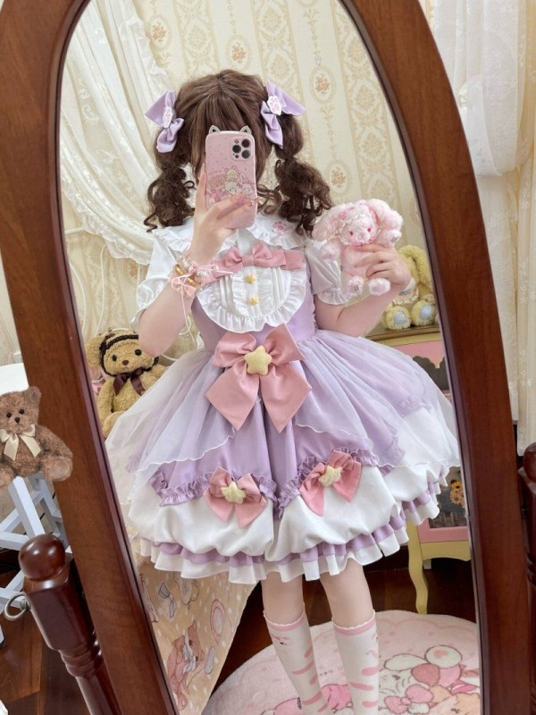 Purple Sweet Lolita Dress JSK Suspender Bud Dress Purple Sweet Lolita Dress JSK Suspender Bud Dress