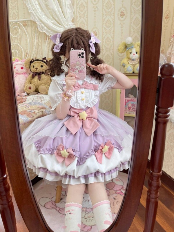 Purple Sweet Lolita Dress JSK Suspender Bud Dress Purple Sweet Lolita Dress JSK Suspender Bud Dress