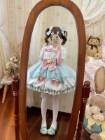 Green Lolita Dress Sweet JSK Suspender Bud Dress Green Lolita Dress Sweet JSK Suspender Bud Dress