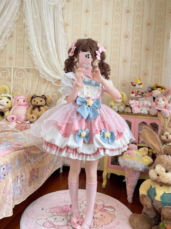 Pink Sweet Lolita Dress JSK Suspender Bud Dress Pink Sweet Lolita Dress JSK Suspender Bud Dress