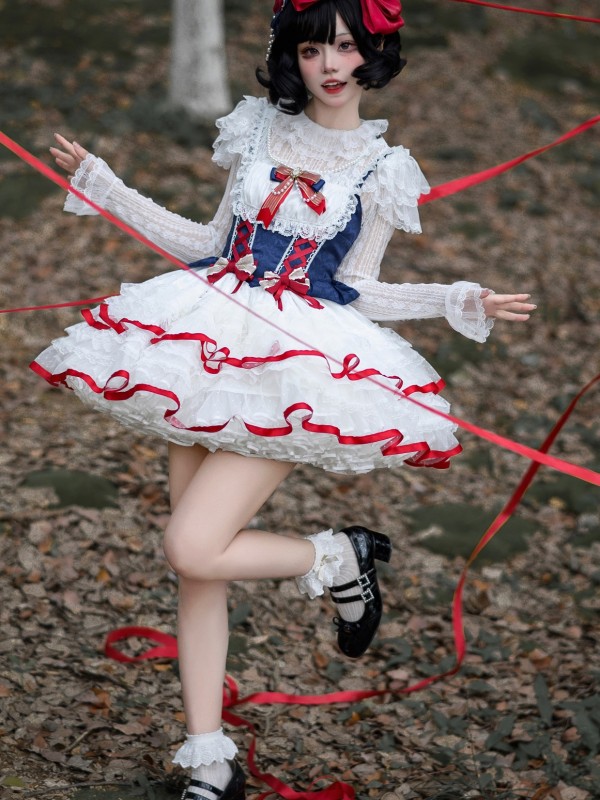 Sweet And Cute Lolita Dress JSK Suspender Short Dress Sweet And Cute Lolita Dress JSK Suspender Short Dress