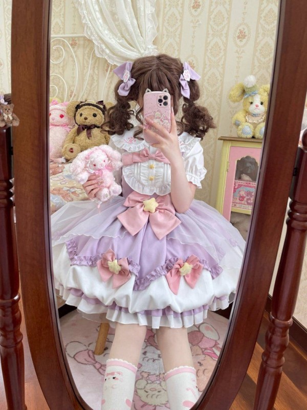 Purple Sweet Lolita Dress JSK Suspender Bud Dress Purple Sweet Lolita Dress JSK Suspender Bud Dress