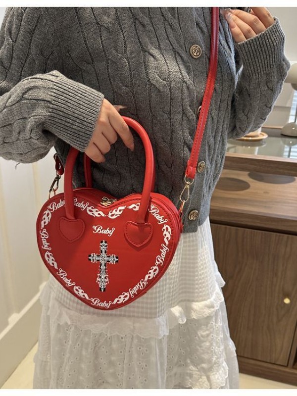 Single Shoulder Crossbody Bag Personality Peach Heart Bag Single Shoulder Crossbody Bag Personality Peach Heart Bag