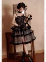 Sweet Gothic Bow JSK Suspender Dress Sweet Gothic Bow JSK Suspender Dress
