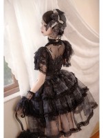 Sweet Gothic Bow JSK Suspender Dress Sweet Gothic Bow JSK Suspender Dress