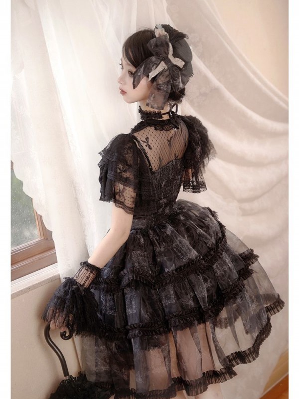 Sweet Gothic Bow JSK Suspender Dress Sweet Gothic Bow JSK Suspender Dress