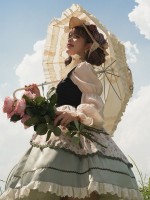 Fresh Country Style Embroidery Print JSK Suspender Skirt Fresh Country Style Embroidery Print JSK Suspender Skirt