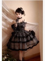 Sweet Gothic Bow JSK Suspender Dress Sweet Gothic Bow JSK Suspender Dress