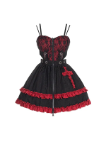 Dark Gothic Lolita JSK Lace Suspender Skirt