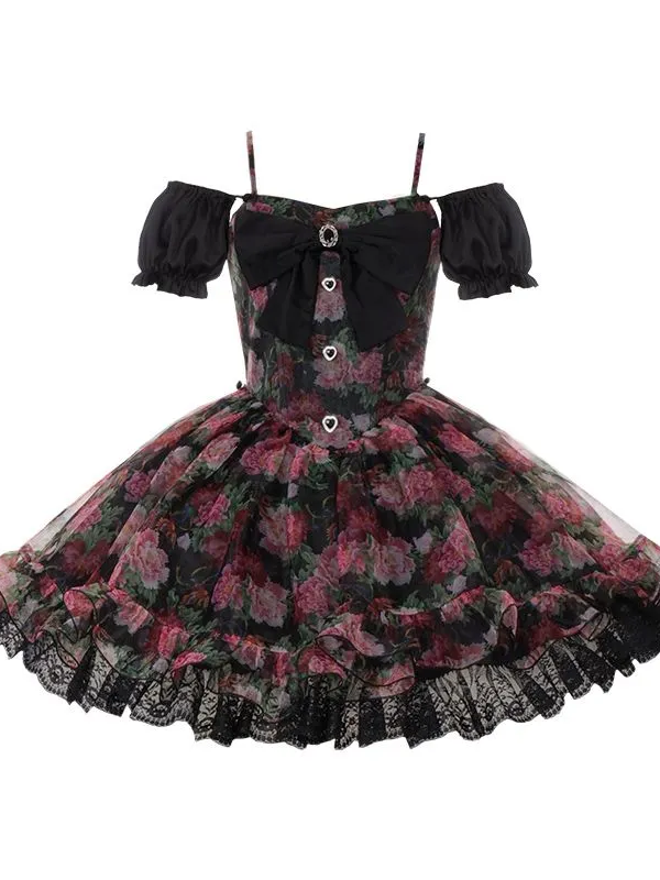 Sweet Floral OP Lolita Suspender Dress Sweet Floral OP Lolita Suspender Dress