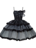 Sweet Gothic Bow JSK Suspender Dress Sweet Gothic Bow JSK Suspender Dress