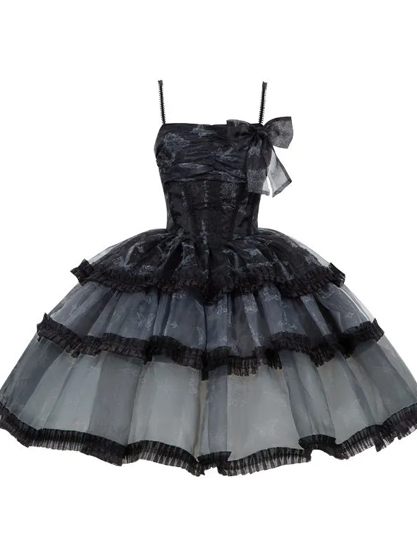 Sweet Gothic Bow JSK Suspender Dress Sweet Gothic Bow JSK Suspender Dress