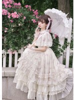 Sweet Edwardian Neckline Bluebell Print OP Lolita Dress Sweet Edwardian Neckline Bluebell Print OP Lolita Dress