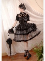 Sweet Gothic Bow JSK Suspender Dress Sweet Gothic Bow JSK Suspender Dress