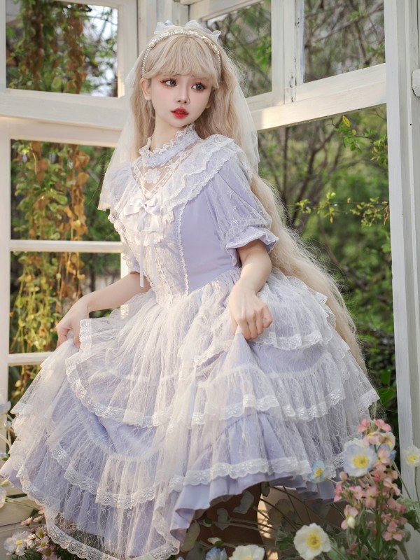 Lolita OP skirt Light Color CLA Series Elegant Palace Style Lolita Princess Skirt Puffy Skirt Lolita OP skirt Light Color CLA Series Elegant Palace Style Lolita Princess Skirt Puffy Skirt