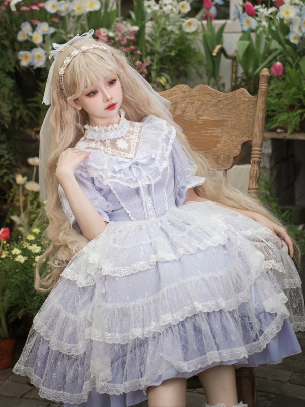 Lolita OP skirt Light Color CLA Series Elegant Palace Style Lolita Princess Skirt Puffy Skirt Lolita OP skirt Light Color CLA Series Elegant Palace Style Lolita Princess Skirt Puffy Skirt