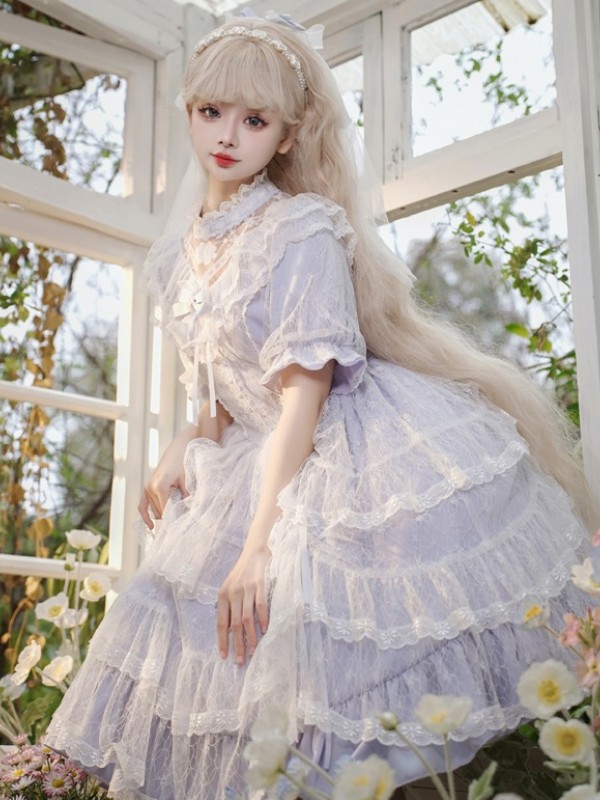 Lolita OP skirt Light Color CLA Series Elegant Palace Style Lolita Princess Skirt Puffy Skirt Lolita OP skirt Light Color CLA Series Elegant Palace Style Lolita Princess Skirt Puffy Skirt