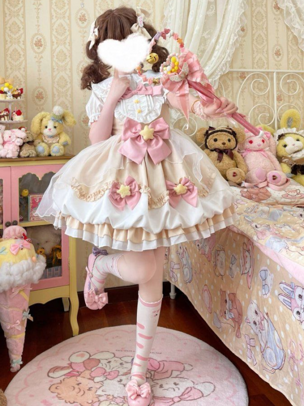 Yellow Sweet Lolita Dress JSK Suspender Bud Dress Yellow Sweet Lolita Dress JSK Suspender Bud Dress