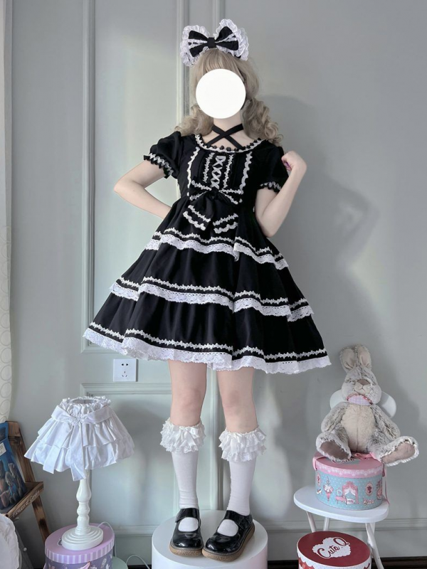 Lolita Dress With Detachable Sleeves OP Dress Lolita Dress With Detachable Sleeves OP Dress