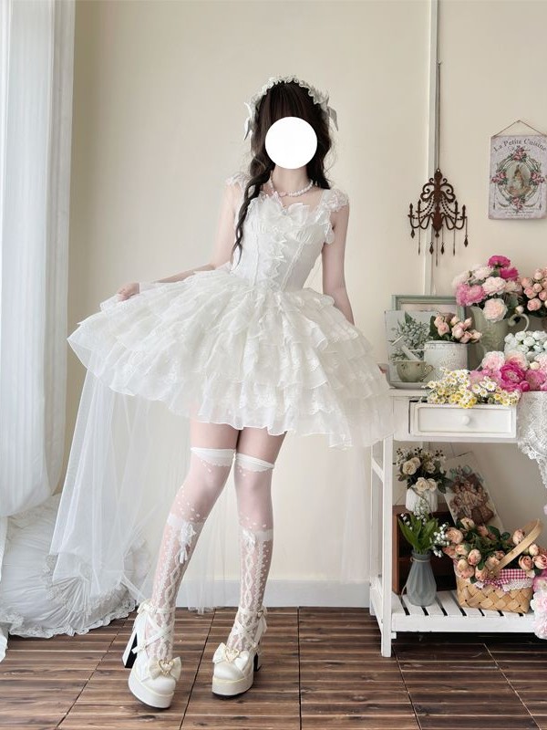 Lolita Ballet Style Bride JSK Suspender Dress Lolita Ballet Style Bride JSK Suspender Dress