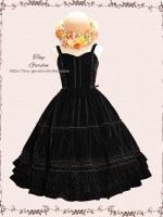 Retro Lolita Double Drawstring Elegant Velvet JSK Suspender Skirt Retro Lolita Double Drawstring Elegant Velvet JSK Suspender Skirt