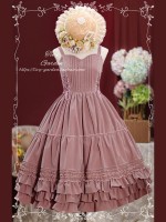 Retro Lolita Double Drawstring Elegant Velvet JSK Suspender Skirt Retro Lolita Double Drawstring Elegant Velvet JSK Suspender Skirt