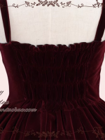 Retro Lolita Double Drawstring Elegant Velvet JSK Suspender Skirt Retro Lolita Double Drawstring Elegant Velvet JSK Suspender Skirt