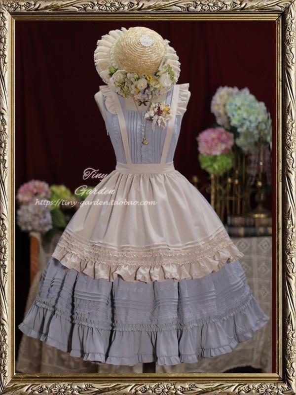 Purple Retro Elegant French Girl JSK Suspender Dress Purple Retro Elegant French Girl JSK Suspender Dress