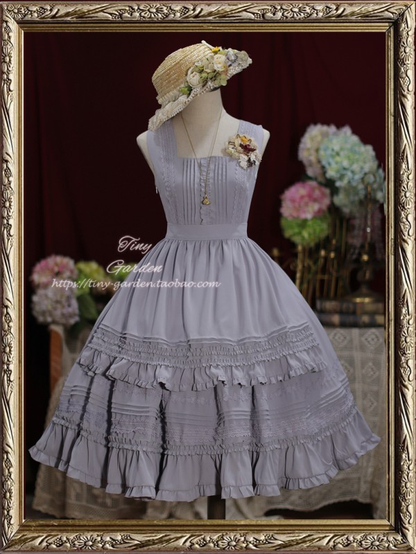Purple Retro Elegant French Girl JSK Suspender Dress Purple Retro Elegant French Girl JSK Suspender Dress