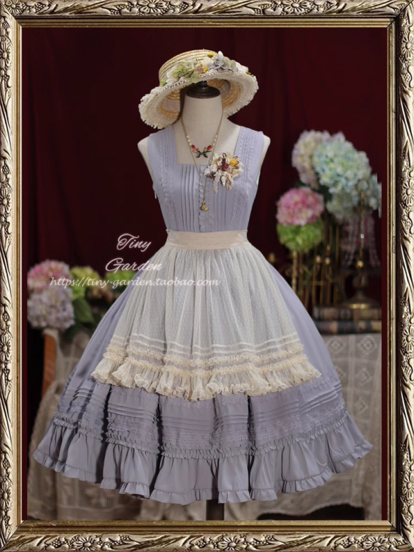 Purple Retro Elegant French Girl JSK Suspender Dress Purple Retro Elegant French Girl JSK Suspender Dress