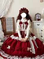 Red Long Lolita Skirt Sweet And Elegant JSK Suspender Dress Red Long Lolita Skirt Sweet And Elegant JSK Suspender Dress