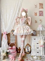 Pink Sweet Ballet Style Lolita Lace Bra Skirt Set Pink Sweet Ballet Style Lolita Lace Bra Skirt Set