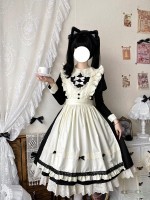 Black Retro Lolita Apron Maid Dress Black Retro Lolita Apron Maid Dress