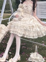 Yellow Sweet Lolita Princess Dress JSK Suspender Dress Yellow Sweet Lolita Princess Dress JSK Suspender Dress