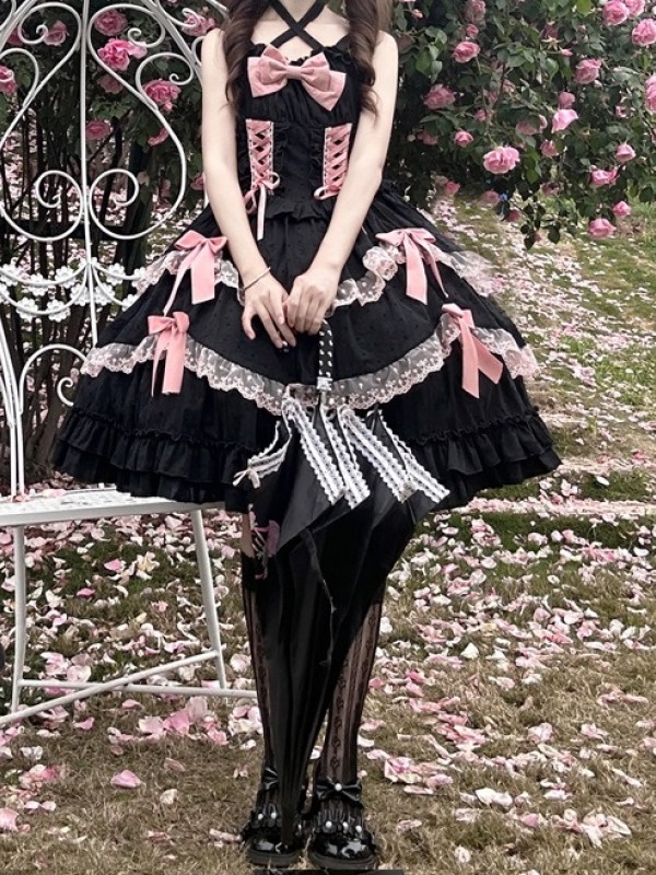 Black Sweet Lolita Princess Dress JSK Suspender Dress Black Sweet Lolita Princess Dress JSK Suspender Dress