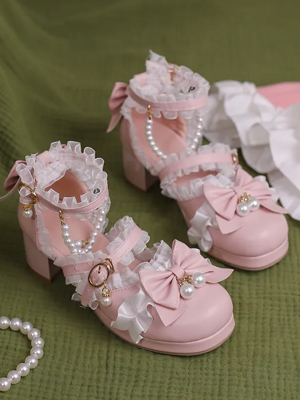 Sweet and Cute Round Toe Mid-heel Bride Lolita Shoes Sweet and Cute Round Toe Mid-heel Bride Lolita Shoes