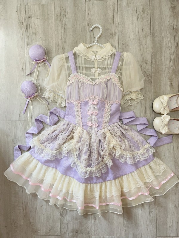 Purple Sweet Ballet Style Lolita Skirt JSK Suspender Dress Purple Sweet Ballet Style Lolita Skirt JSK Suspender Dress