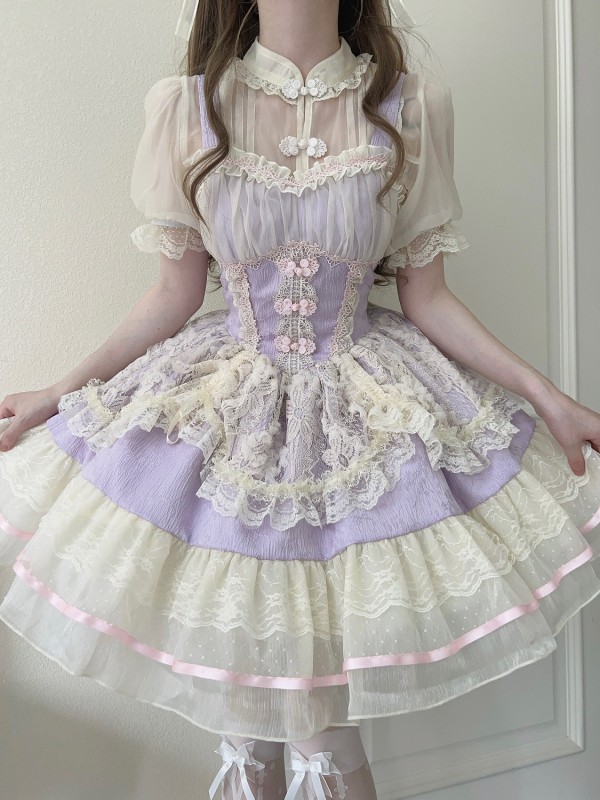 Purple Sweet Ballet Style Lolita Skirt JSK Suspender Dress Purple Sweet Ballet Style Lolita Skirt JSK Suspender Dress